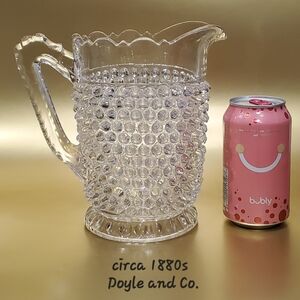 1880s Doyle and Co. #150 Hobnail & Fan Pitcher 144 years old